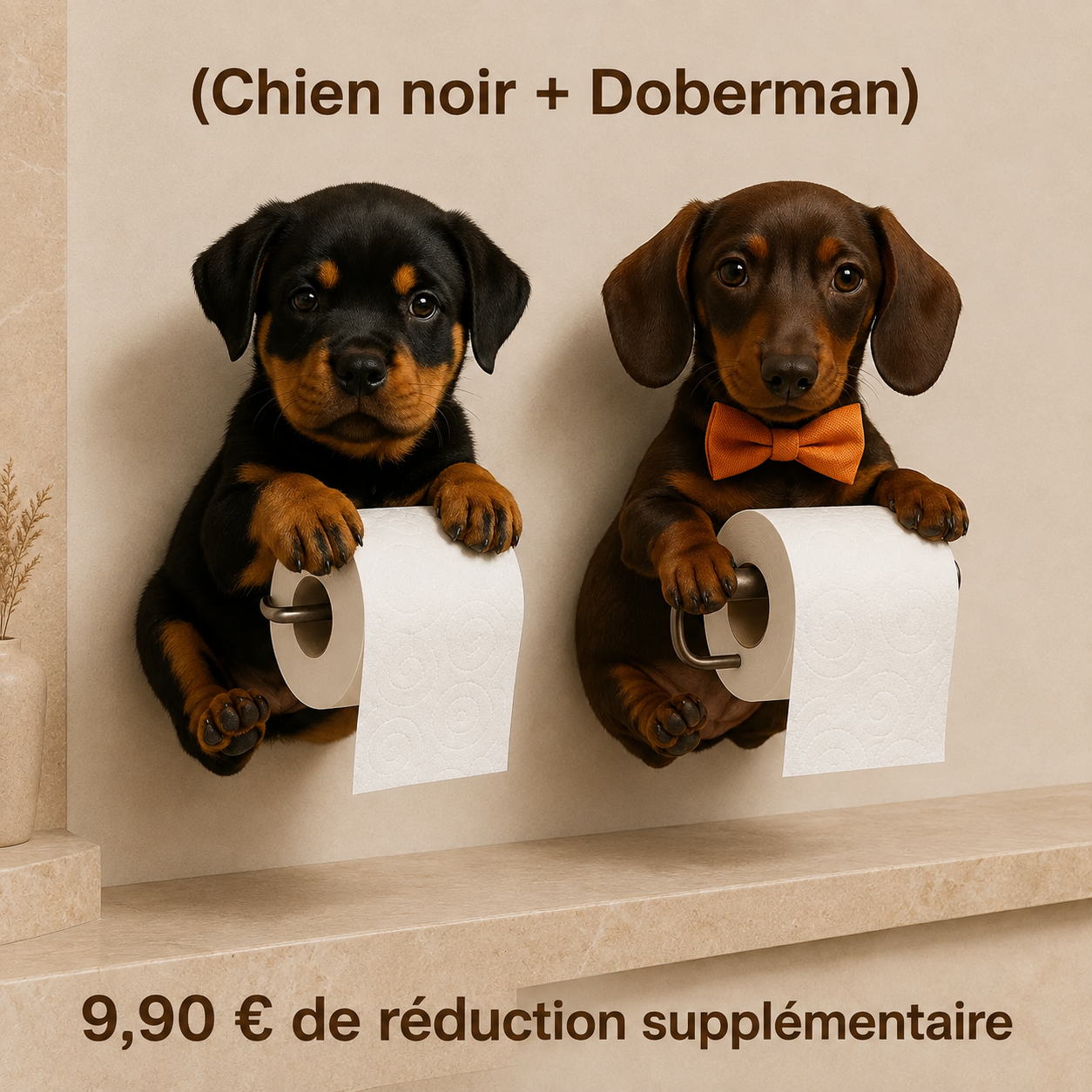 (Chien noir + Doberman) 9,90 € de réduction supplémentaire