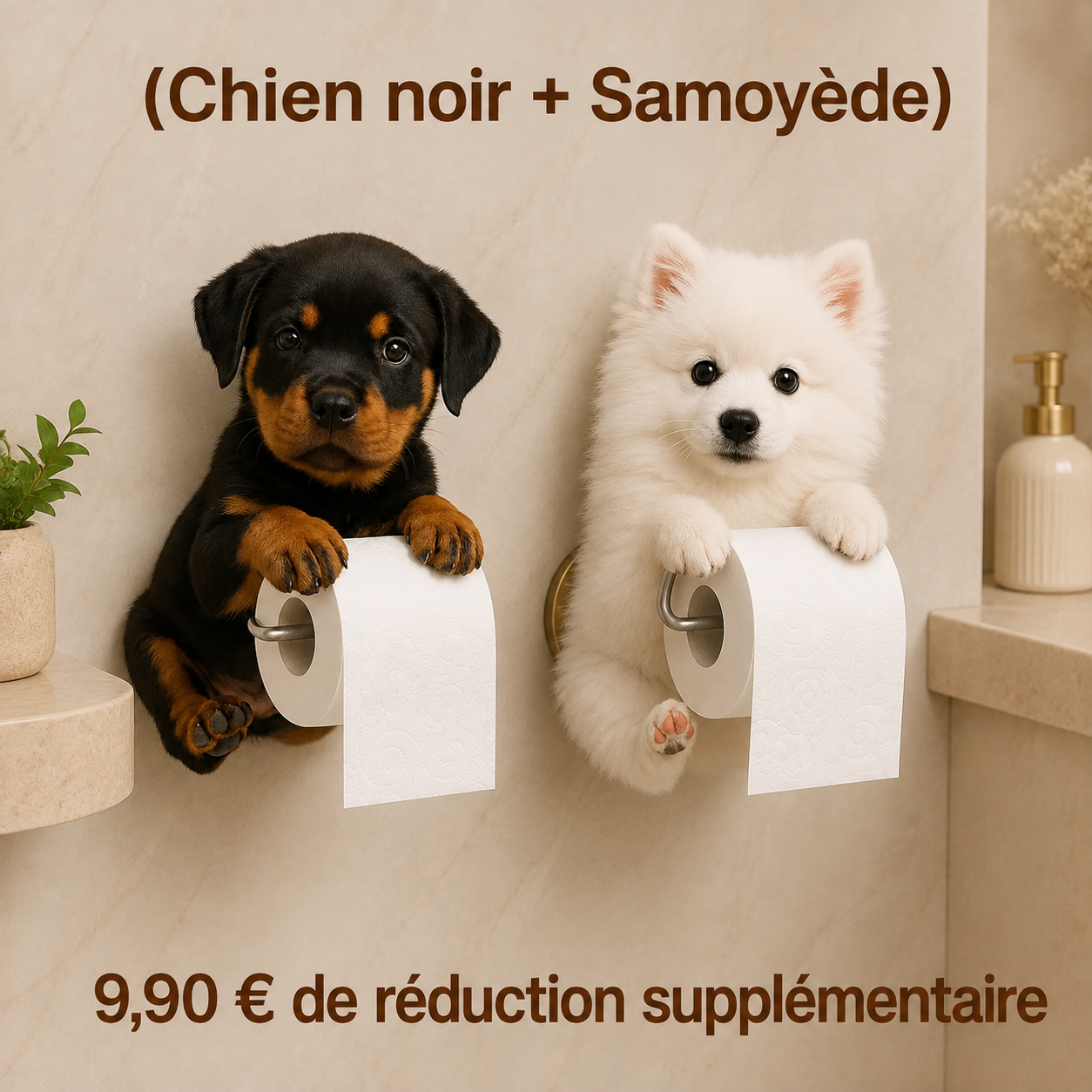 (Chien noir + Samoyède) 9,90 € de réduction supplémentaire