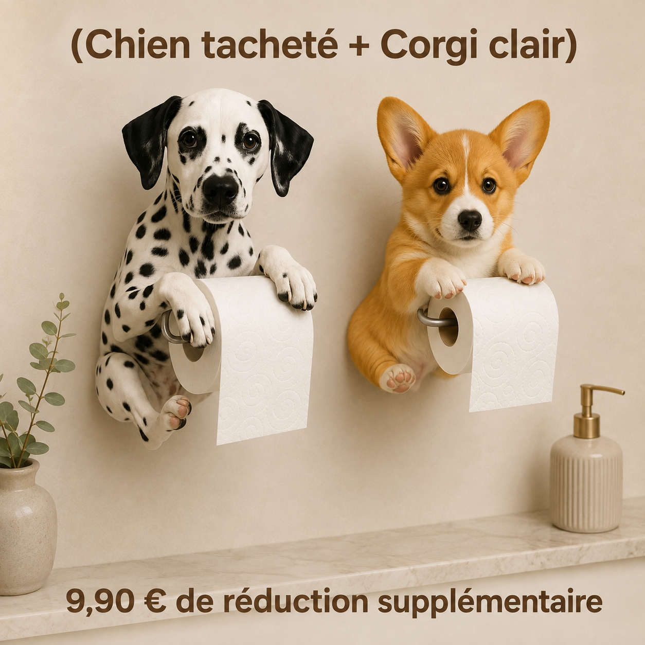 (Chien tacheté + Corgi clair) 9,90 € de réduction supplémentaire