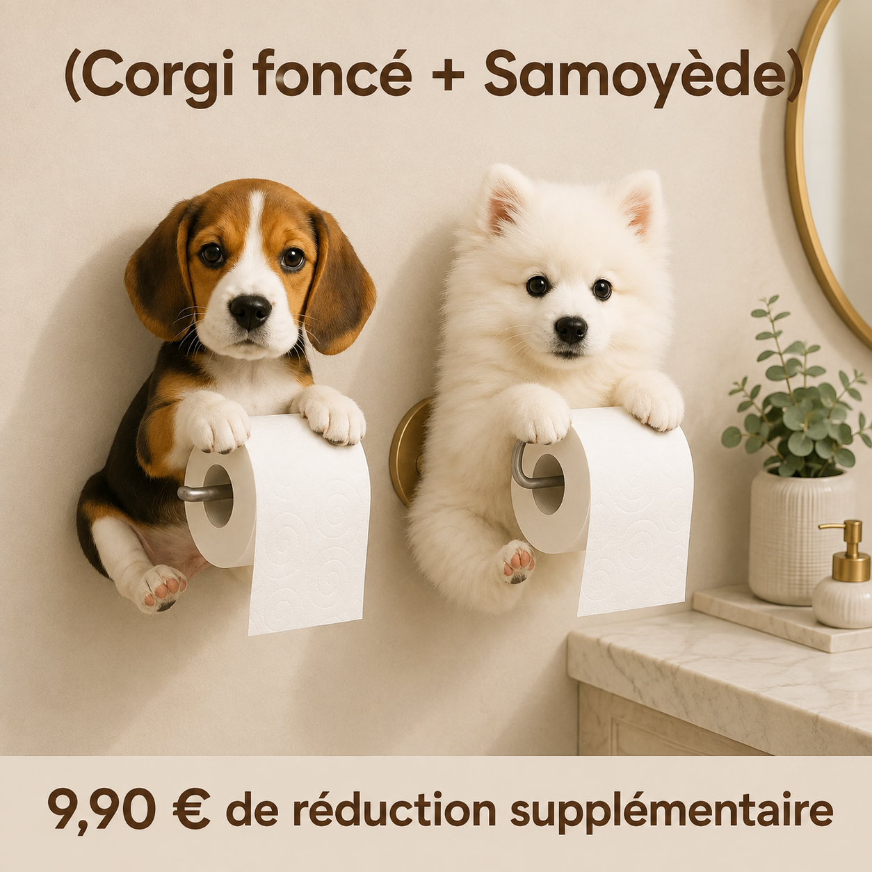 (Corgi foncé + Samoyède) 9,90 € de réduction supplémentaire