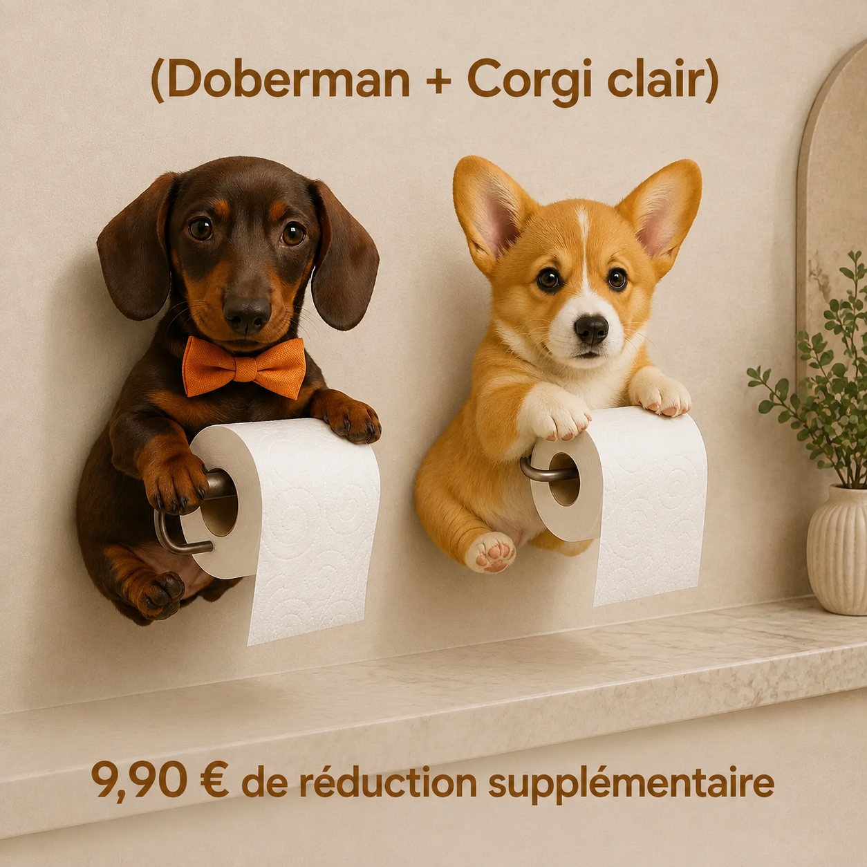 (Doberman + Corgi clair) 9,90 € de réduction supplémentaire
