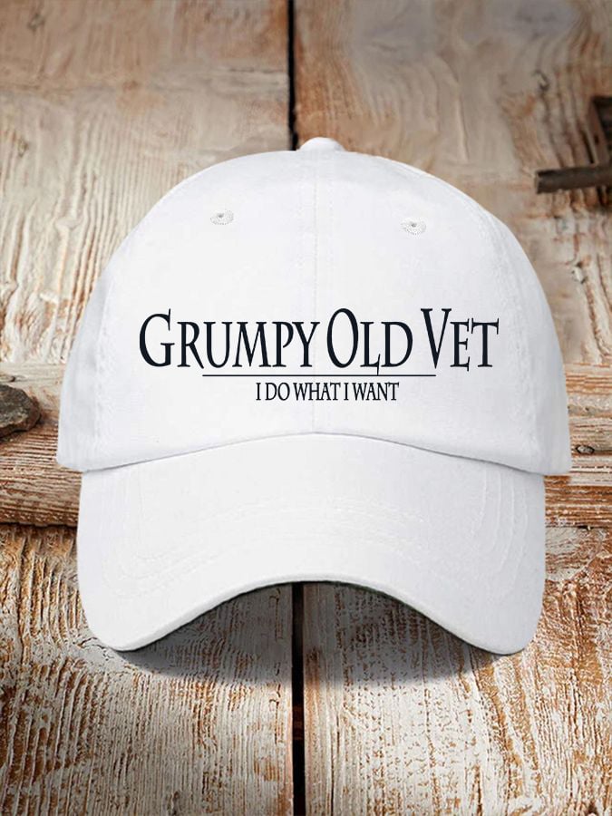 🔥 Veteran "I Do What I Want" Hat – Classic Printed Baseball Cap for Everyday Wear