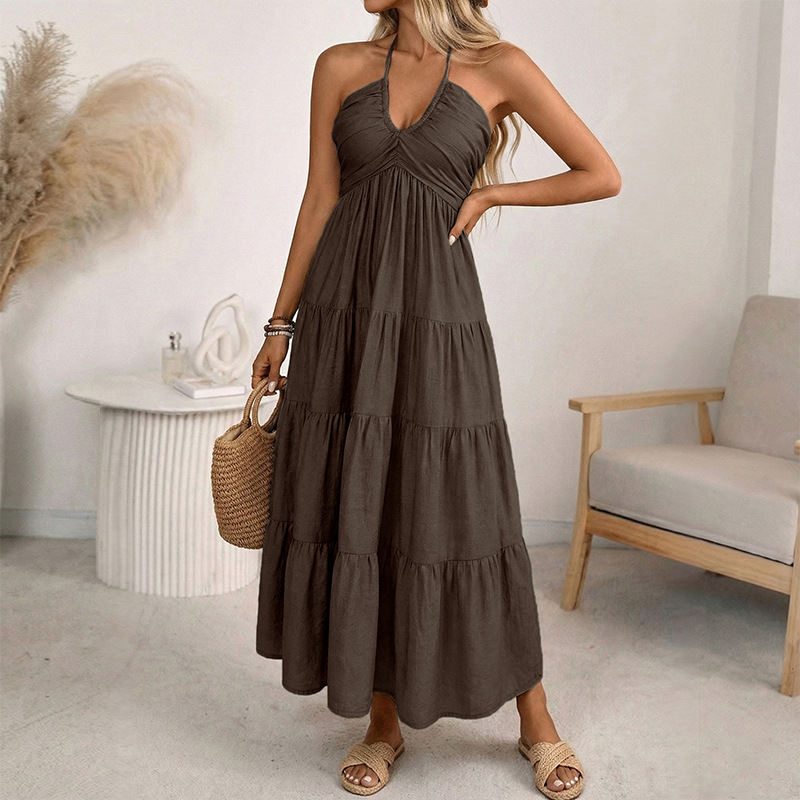 👗Women's Loose-Fit Backless Linen Vacation Dress