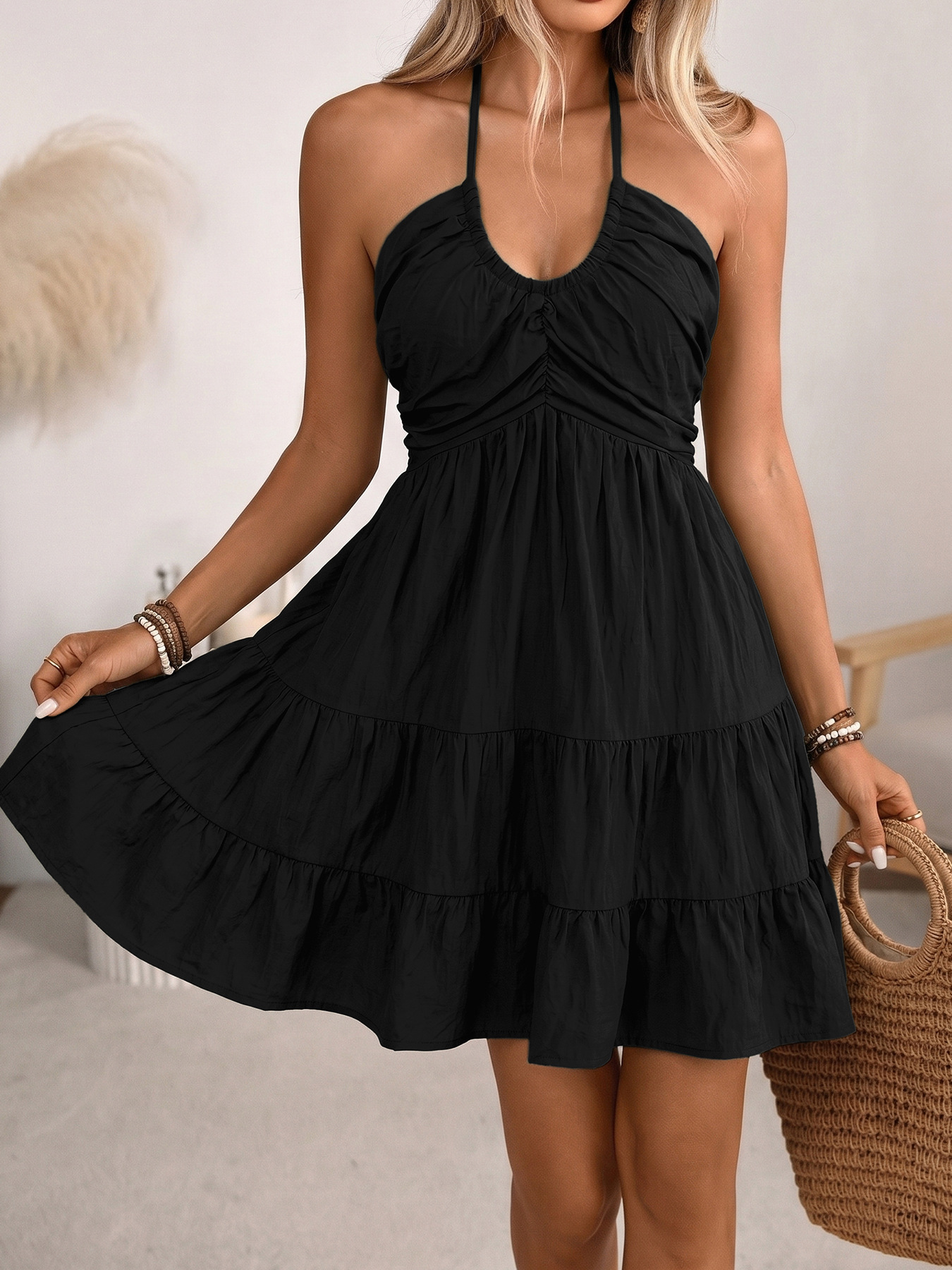 👗Women's Loose-Fit Backless Linen Vacation Dress