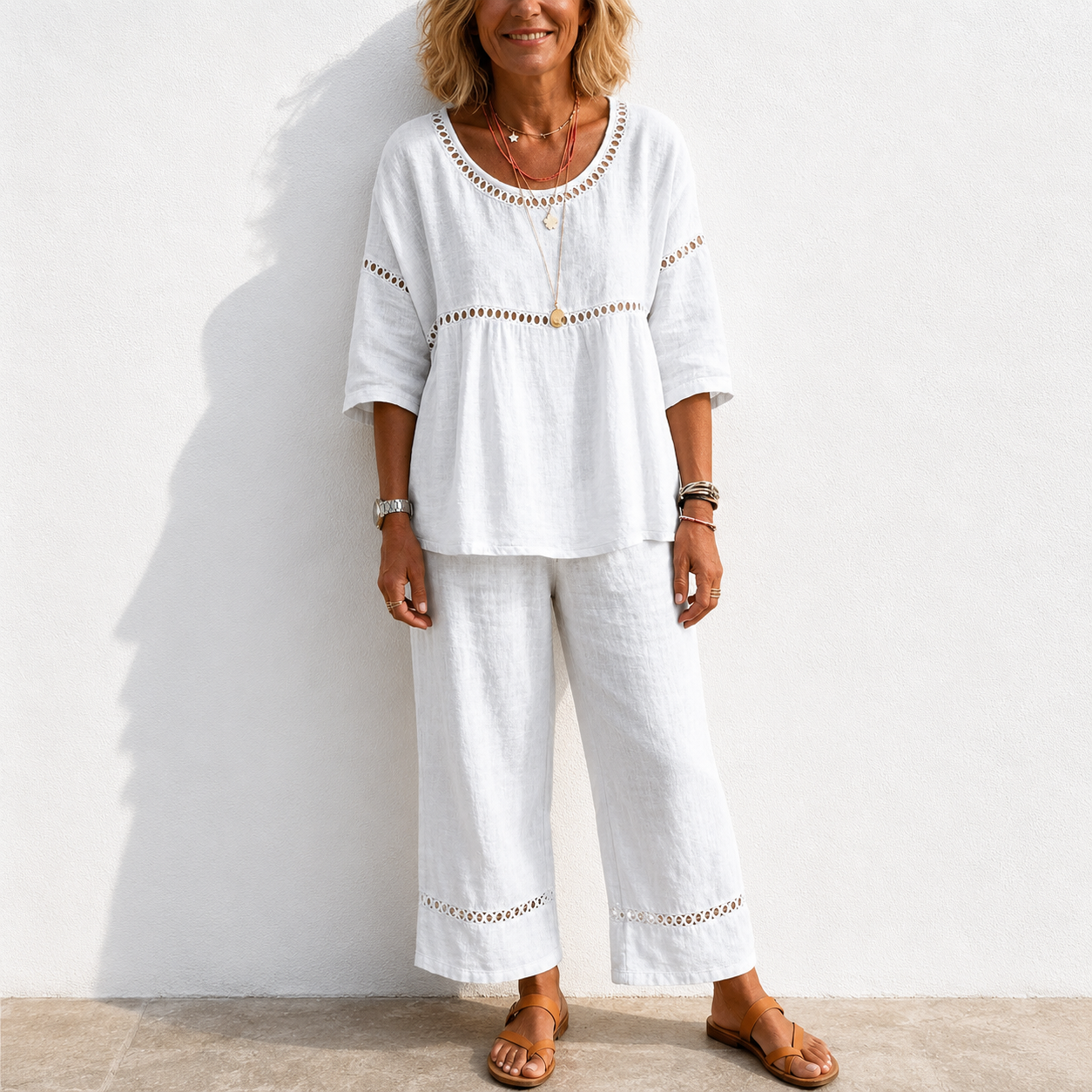 New Arrivals🔥 Women's Vintage Casual Loose-Fit Linen Two-Piece Set