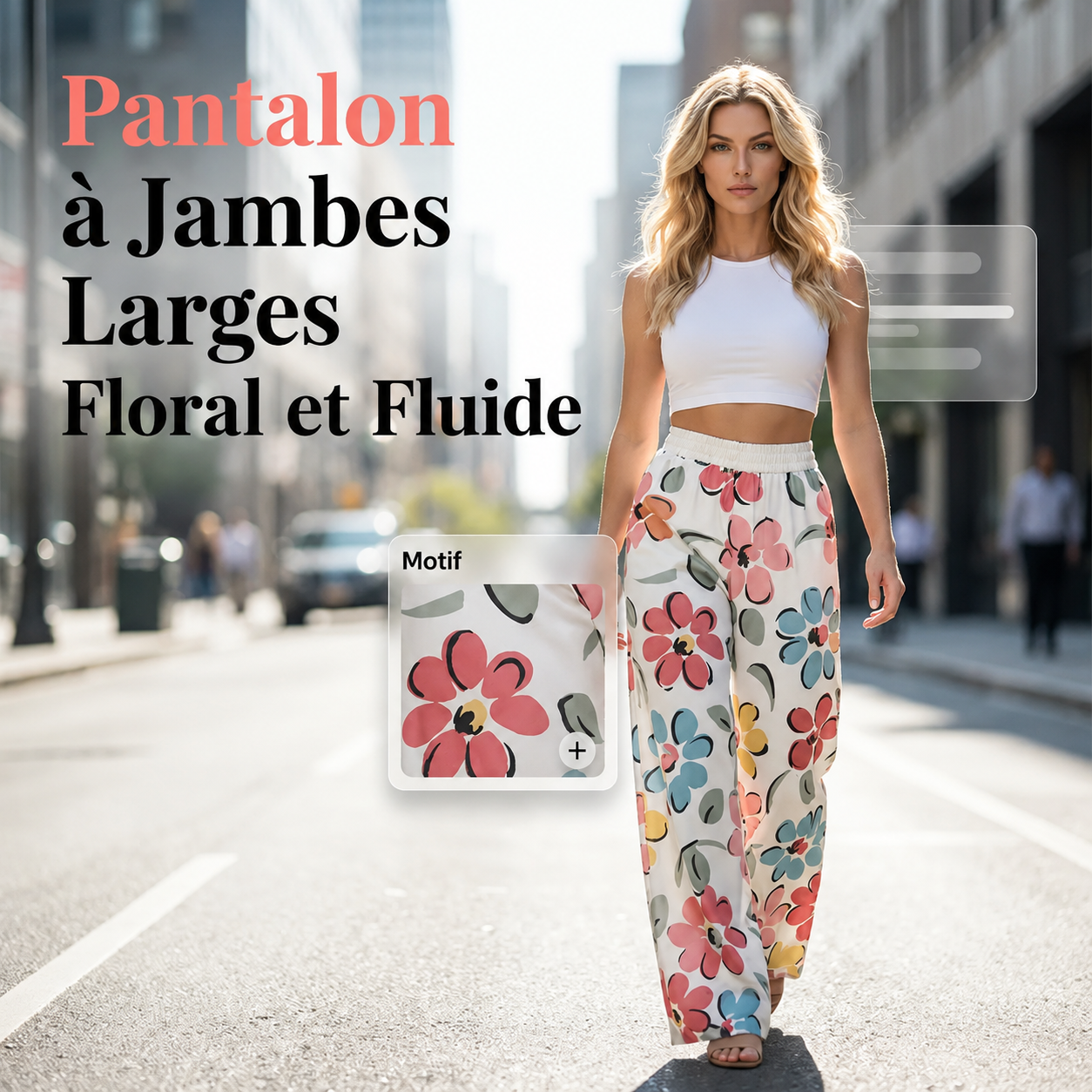 👖 50% DE RÉDUCTION ❤ Pantalon palazzo à jambes larges et imprimé floral pour femme – Tissu léger, taille élastique & coupe fluide – parfait pour l’été, la plage ou un look bohème chic 🌸