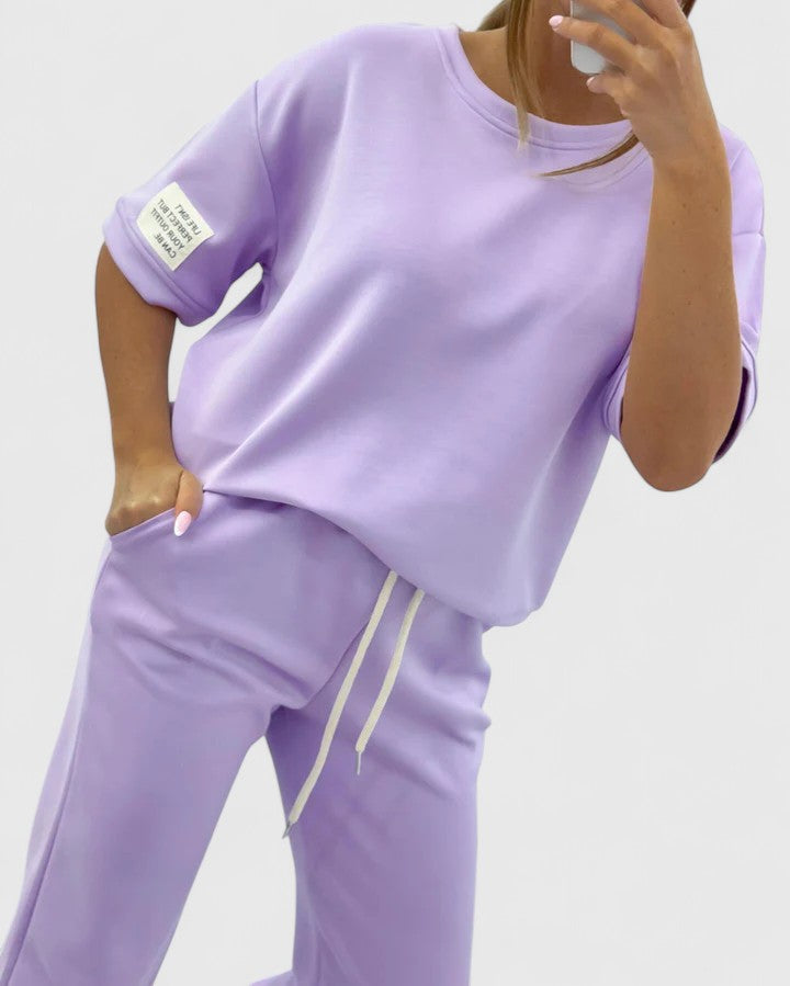 Melody™ - Lässiges Damen-Set mit einfarbigem Oberteil und Hose