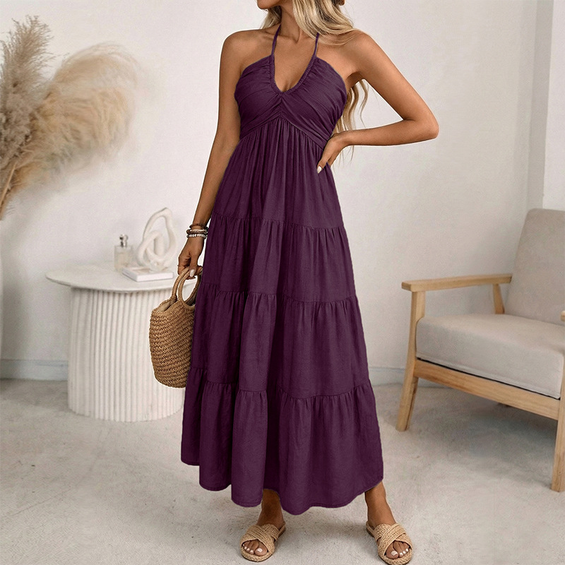 👗Women's Loose-Fit Backless Linen Vacation Dress