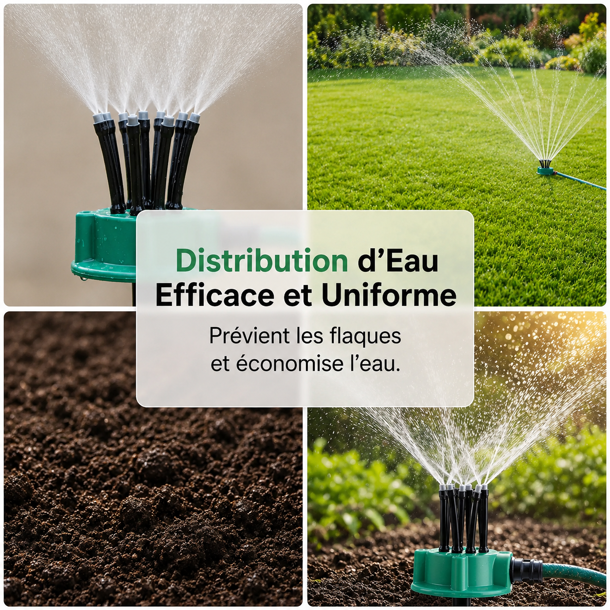 💧 Arroseur de Pelouse Multidirectionnel 360° 🌱 Irrigation de Jardin de Précision avec Buses Flexibles