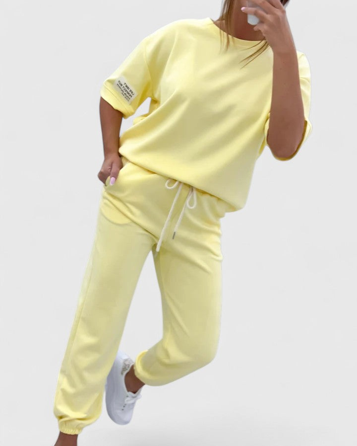 Melody™ - Lässiges Damen-Set mit einfarbigem Oberteil und Hose