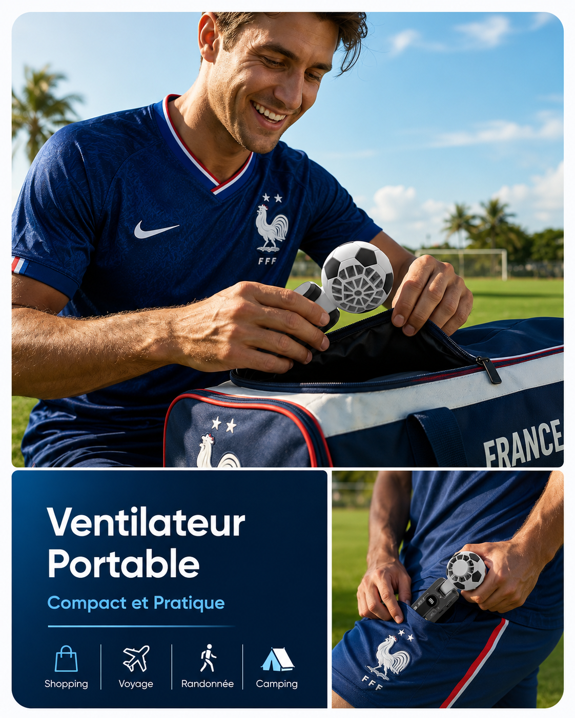 Ventilateur Portable Mini Coupe du Monde de Football 2026 ⚽