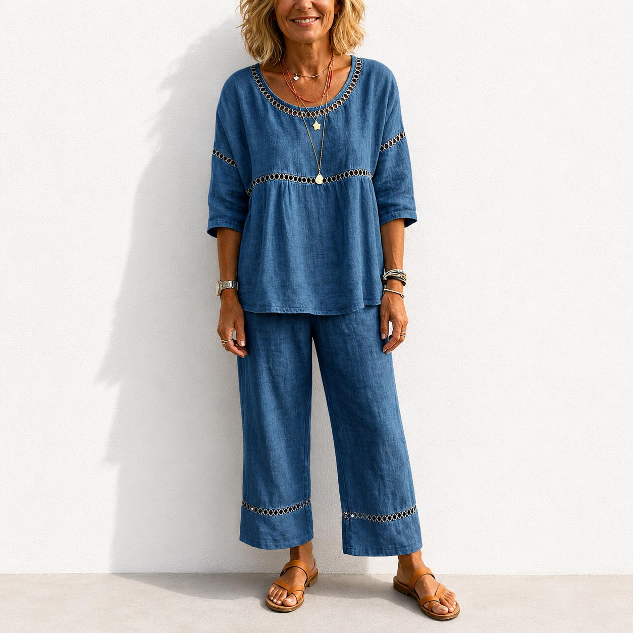 New Arrivals🔥 Women's Vintage Casual Loose-Fit Linen Two-Piece Set
