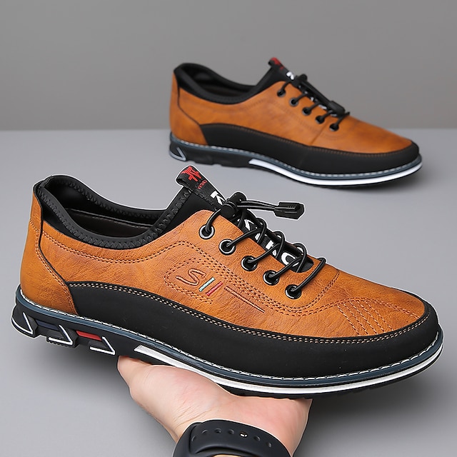👞 Herren Braune Freizeitsneaker mit Schnürdesign – Bequeme rutschfeste Wanderschuhe für tägliche Outdoor-Aktivitäten