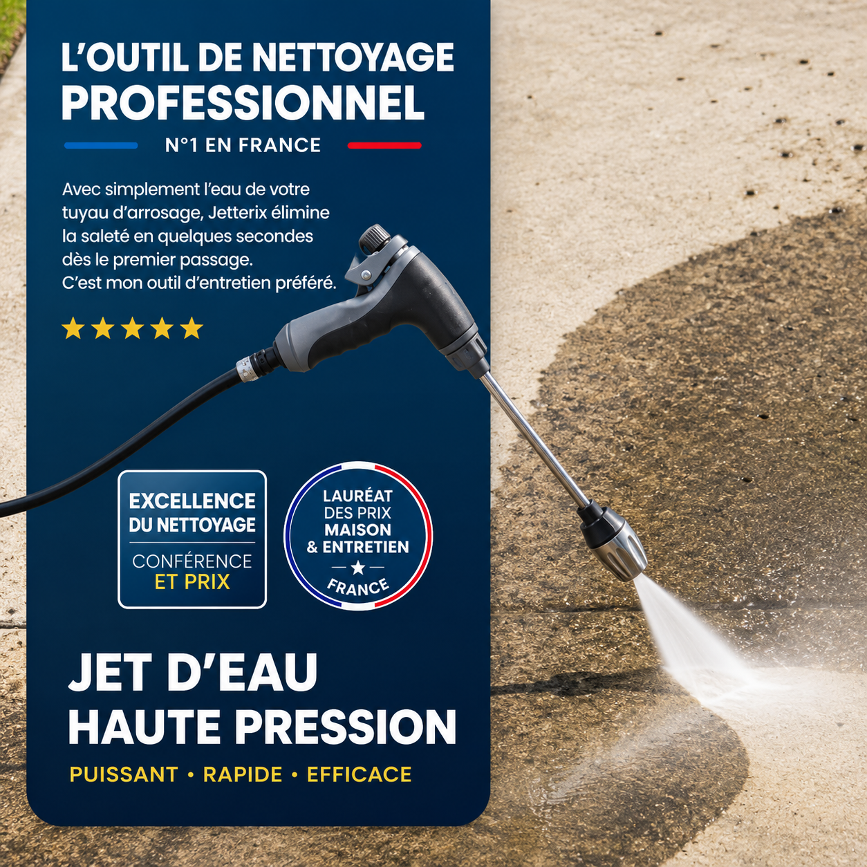 BUSE HAUTE PRESSION N°1 EN FRANCE – Transformez n’importe quel tuyau en jet d’eau haute pression, gagnez du temps, économisez de l’argent et obtenez un nettoyage impeccable
