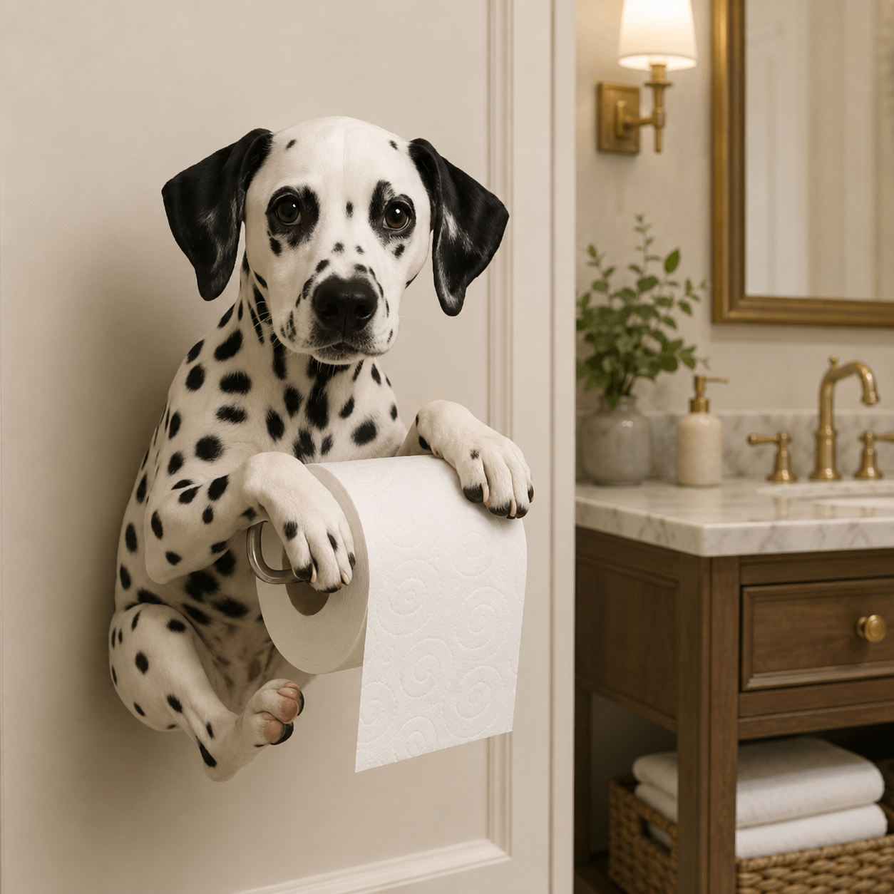 🐾 Adorable Dog Toilet Paper Holder – Playful Bathroom Décor with Everyday Convenience 🧻✨