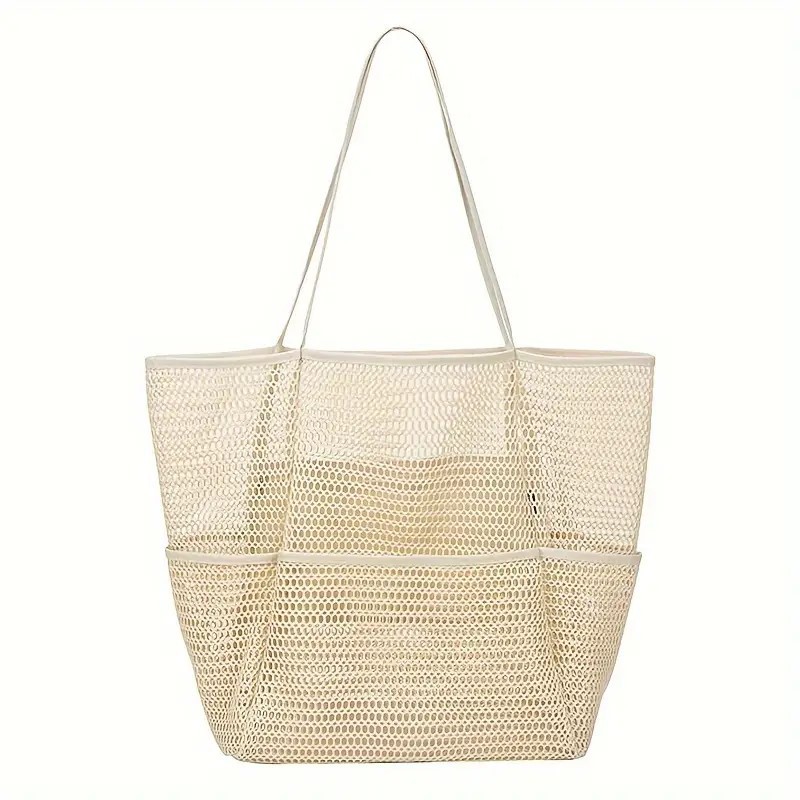 Beach Bags for Women, Summer Travel Mesh Tote Bag with Large Inner