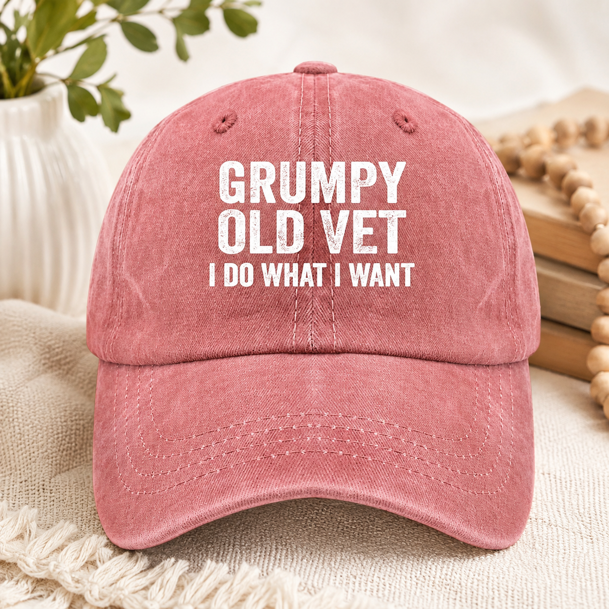 Bold Veteran Attitude Washed Dad Cap 🧢