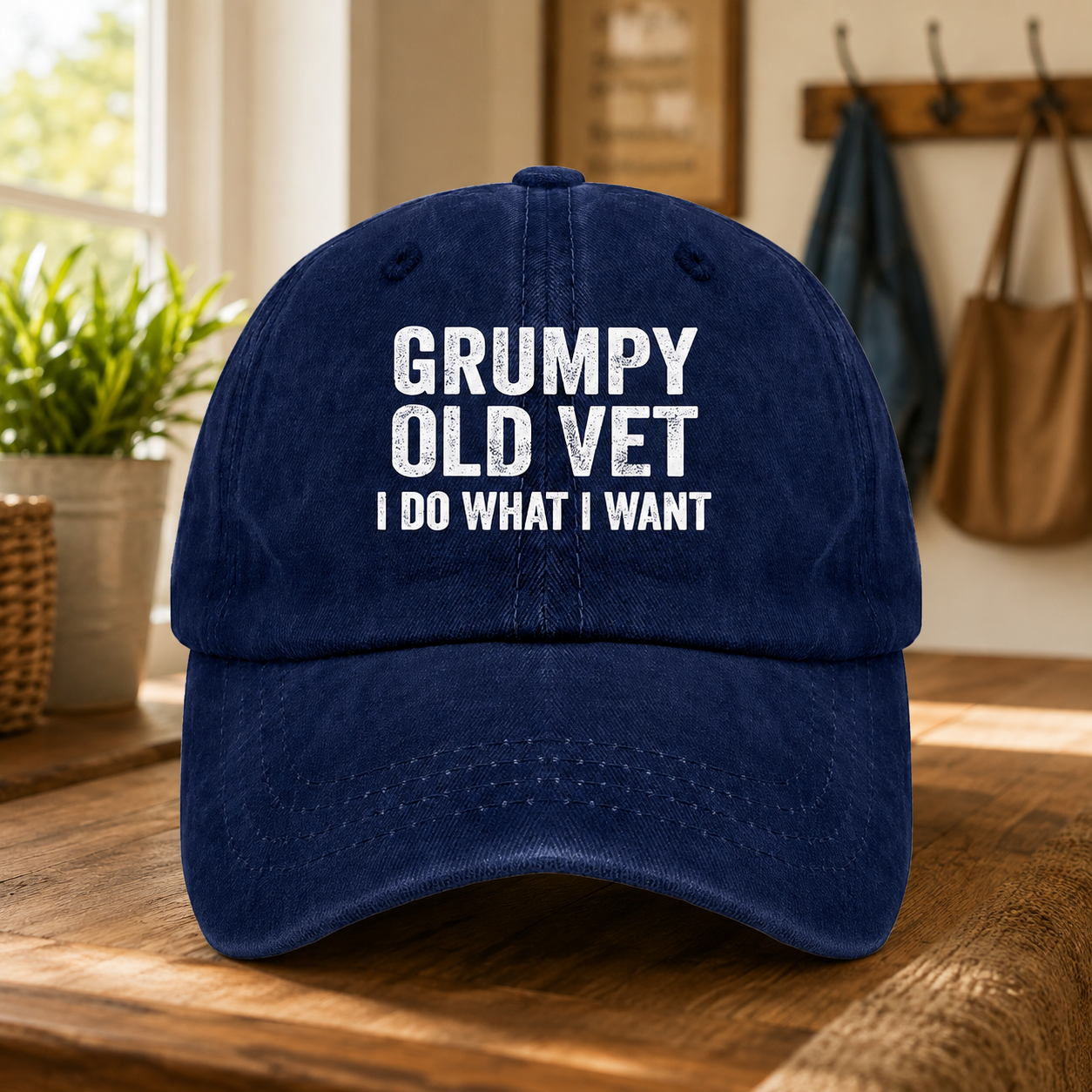 Bold Veteran Attitude Washed Dad Cap 🧢