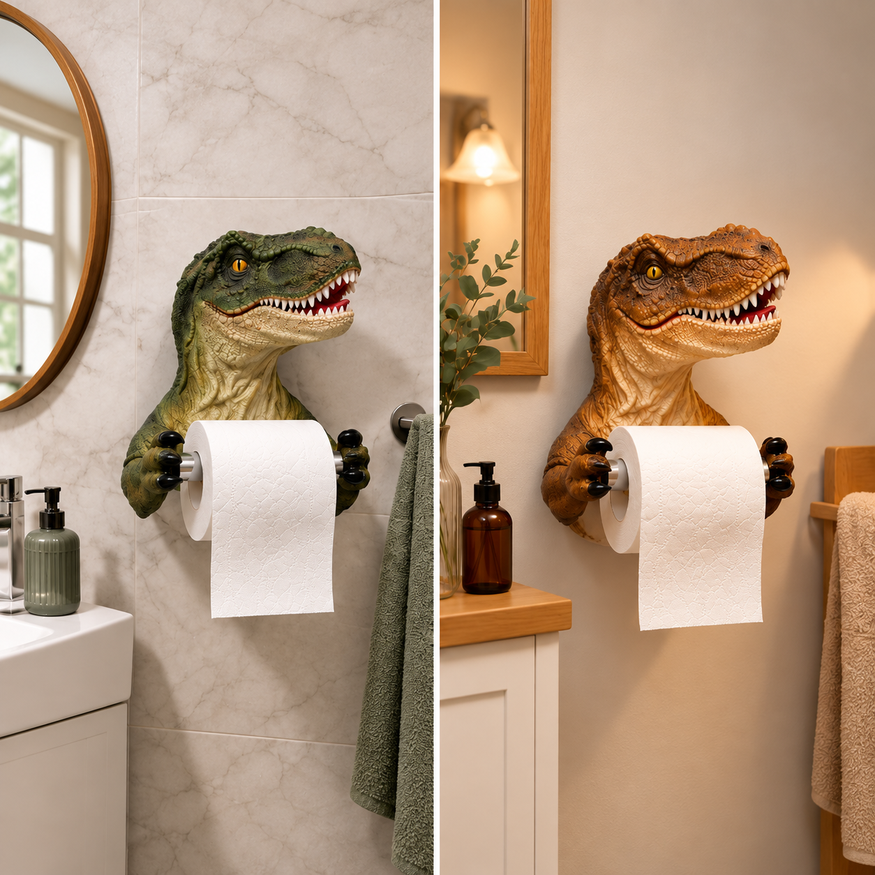 🦖🦖🦖Porte-Papier Toilette Dinosaure 3D – Décoration Originale et Amusante pour Salle de Bain