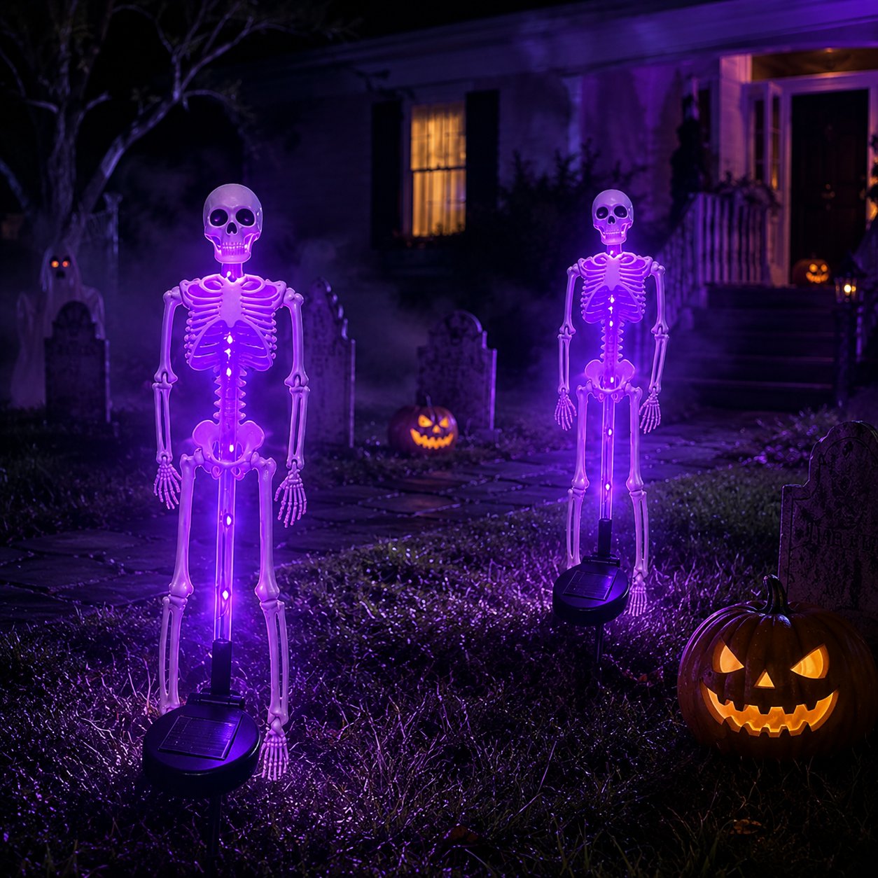 🎃 50% OFF Ends Today! Solar Skull Garden Lights with Creepy Color-Changing Glow 💀