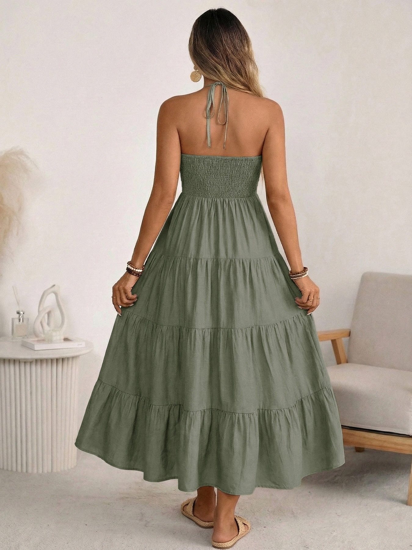 👗Women's Loose-Fit Backless Linen Vacation Dress