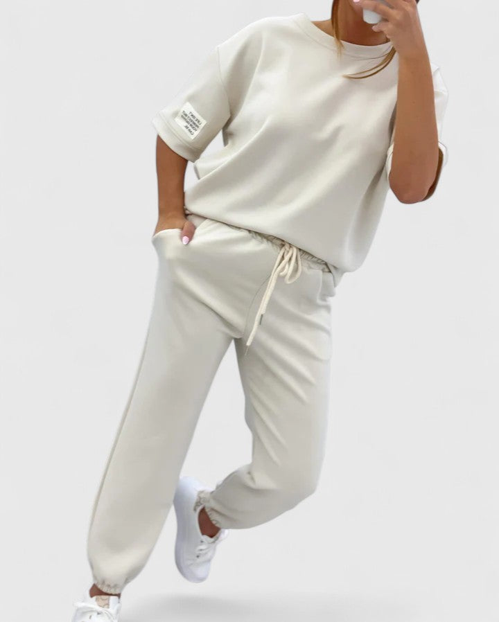 Melody™ - Lässiges Damen-Set mit einfarbigem Oberteil und Hose
