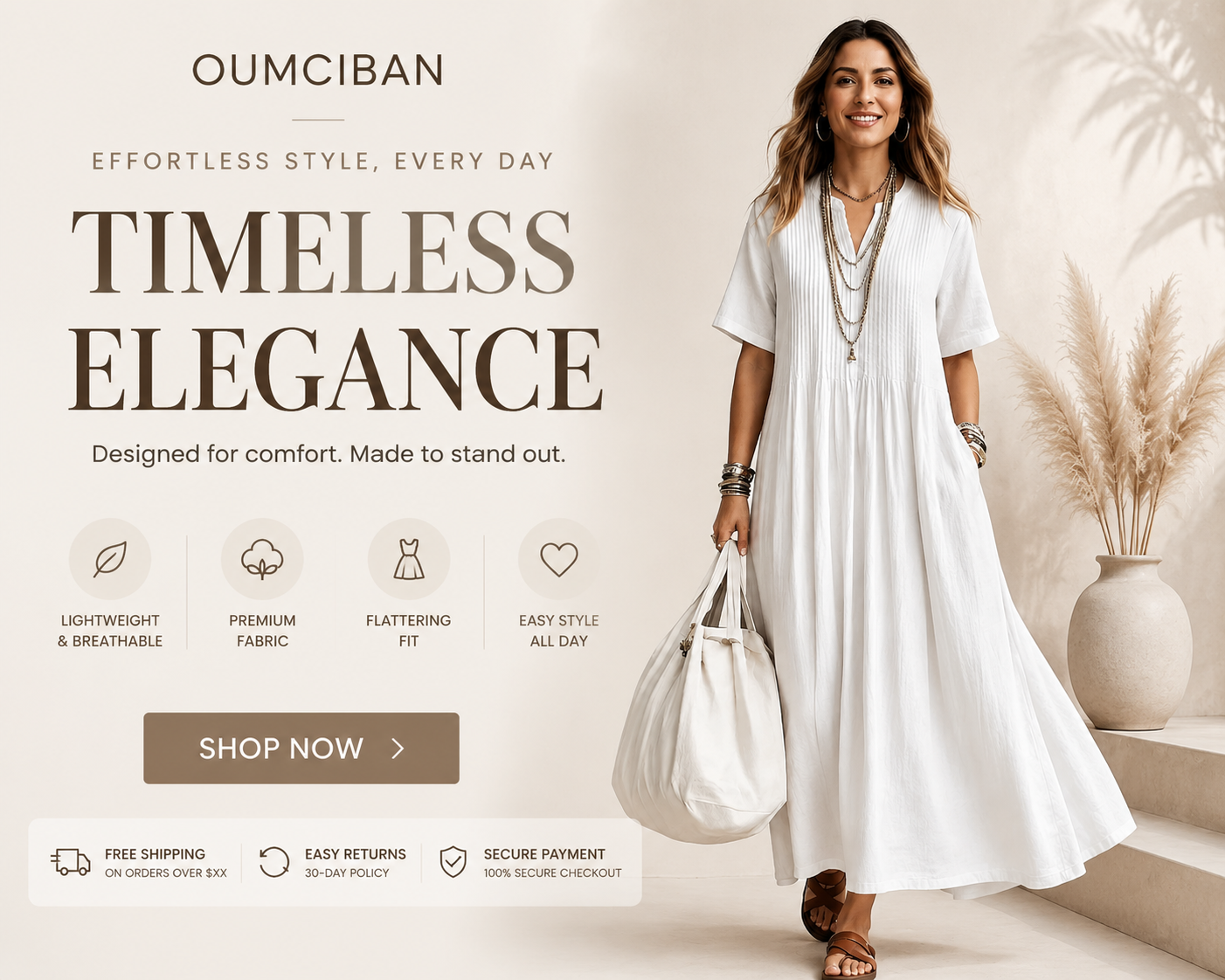 Minimalist Linen Maxi Dress / Casual Summer Dress