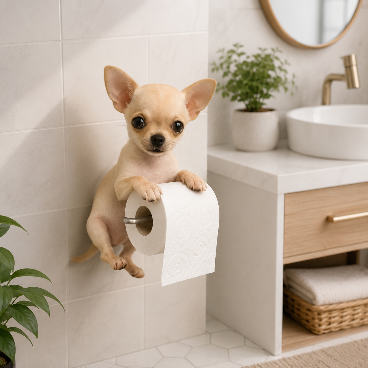 🐾 Adorable Dog Toilet Paper Holder – Playful Bathroom Décor with Everyday Convenience 🧻✨