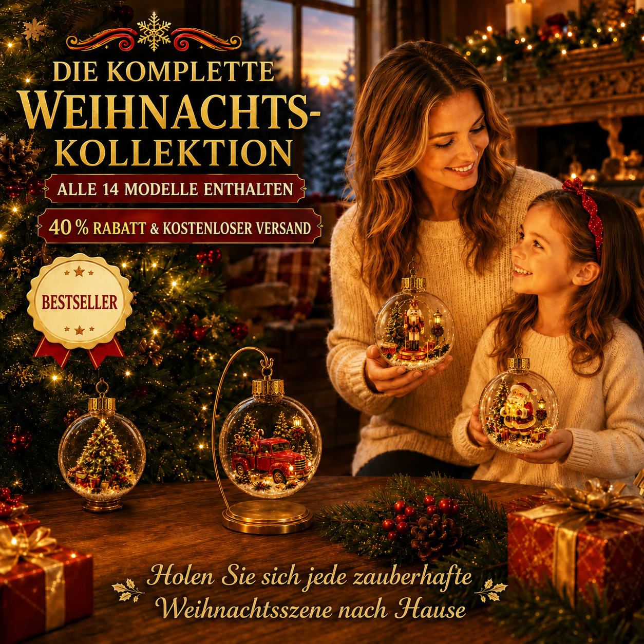 ✨🎄 Leuchtender Weihnachts-Diorama-Anhänger – Mini-Weihnachtsszene mit Licht