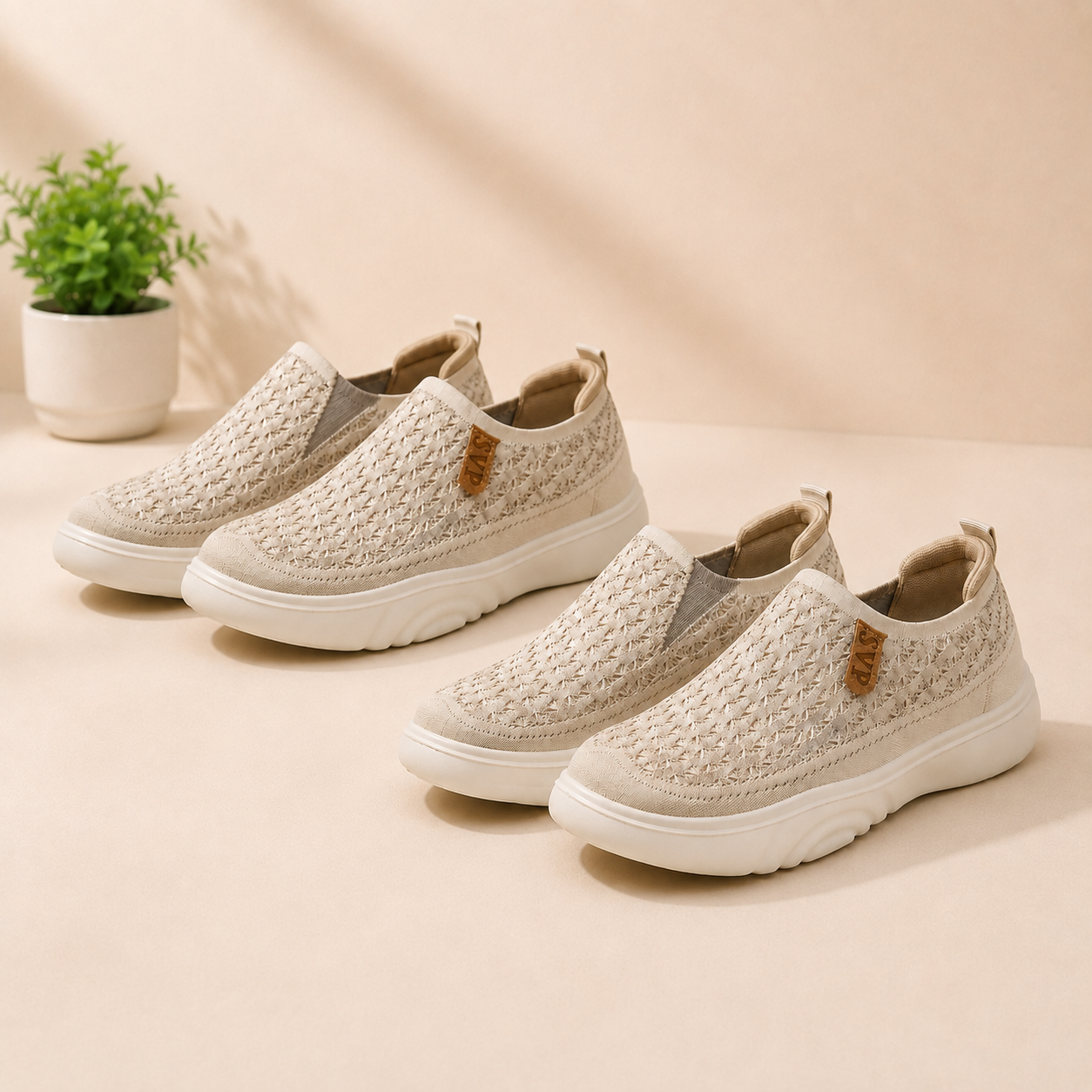 👟Chaussures Slip-On Confort Femme – Maille Respirante & Semelle Souple