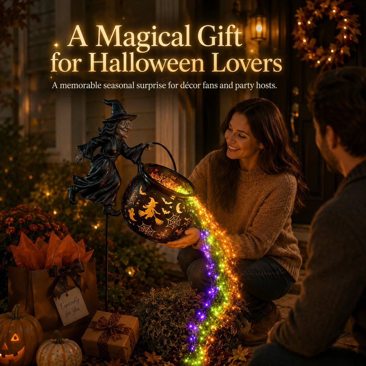 🧙‍♀️ LAST CHANCE! 60% OFF Halloween Witch Cauldron Solar Light – Add Spooky Charm to Your Yard 🎃