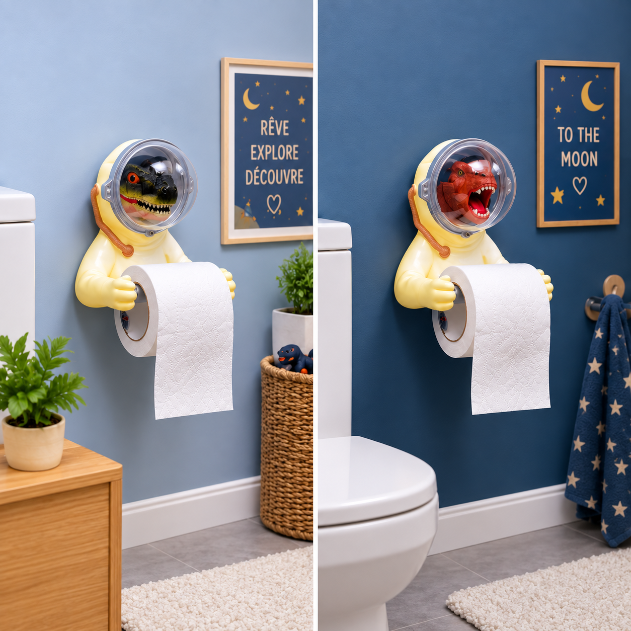 🦖🦖🦖Porte-Papier Toilette Dinosaure 3D – Décoration Originale et Amusante pour Salle de Bain