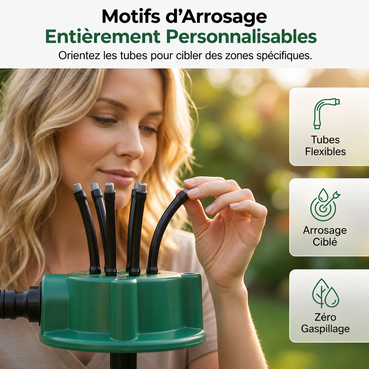 💧 Arroseur de Pelouse Multidirectionnel 360° 🌱 Irrigation de Jardin de Précision avec Buses Flexibles