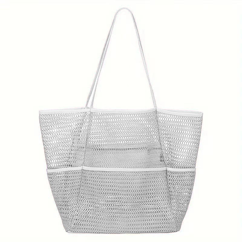 Beach Bags for Women, Summer Travel Mesh Tote Bag with Large Inner