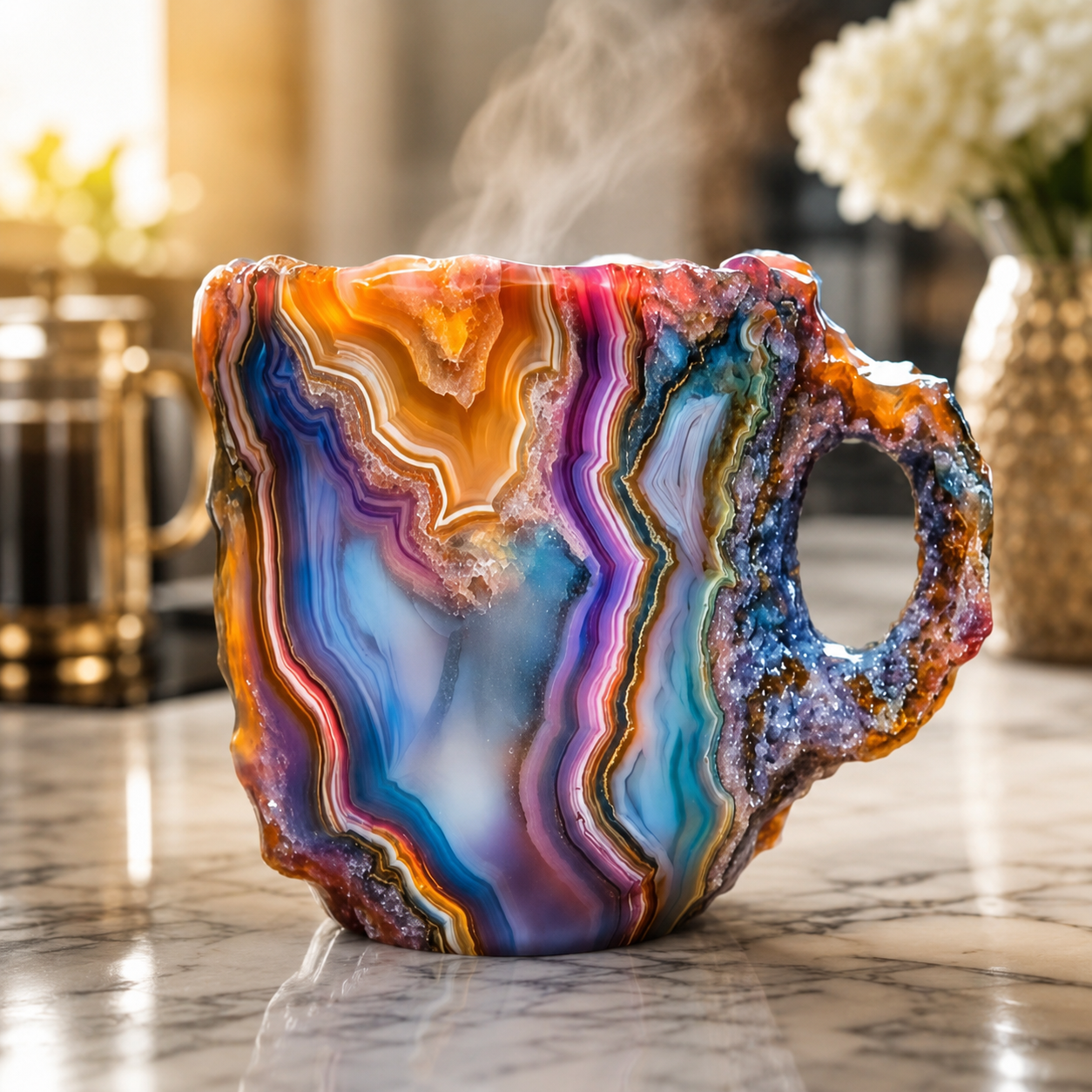 💎 Sculptural Gemstone-Inspired Mug — A One-of-a-Kind Work of Art for Every Sip ☕✨