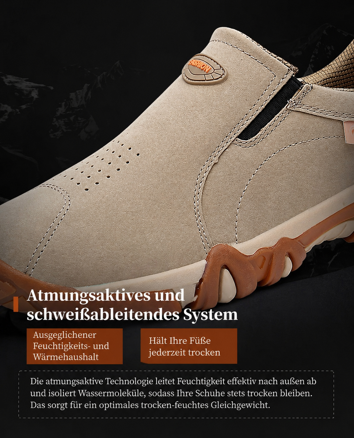 Herren – Bequeme, leichte orthopädische Wanderschuhe aus Rindsleder (Bestseller)