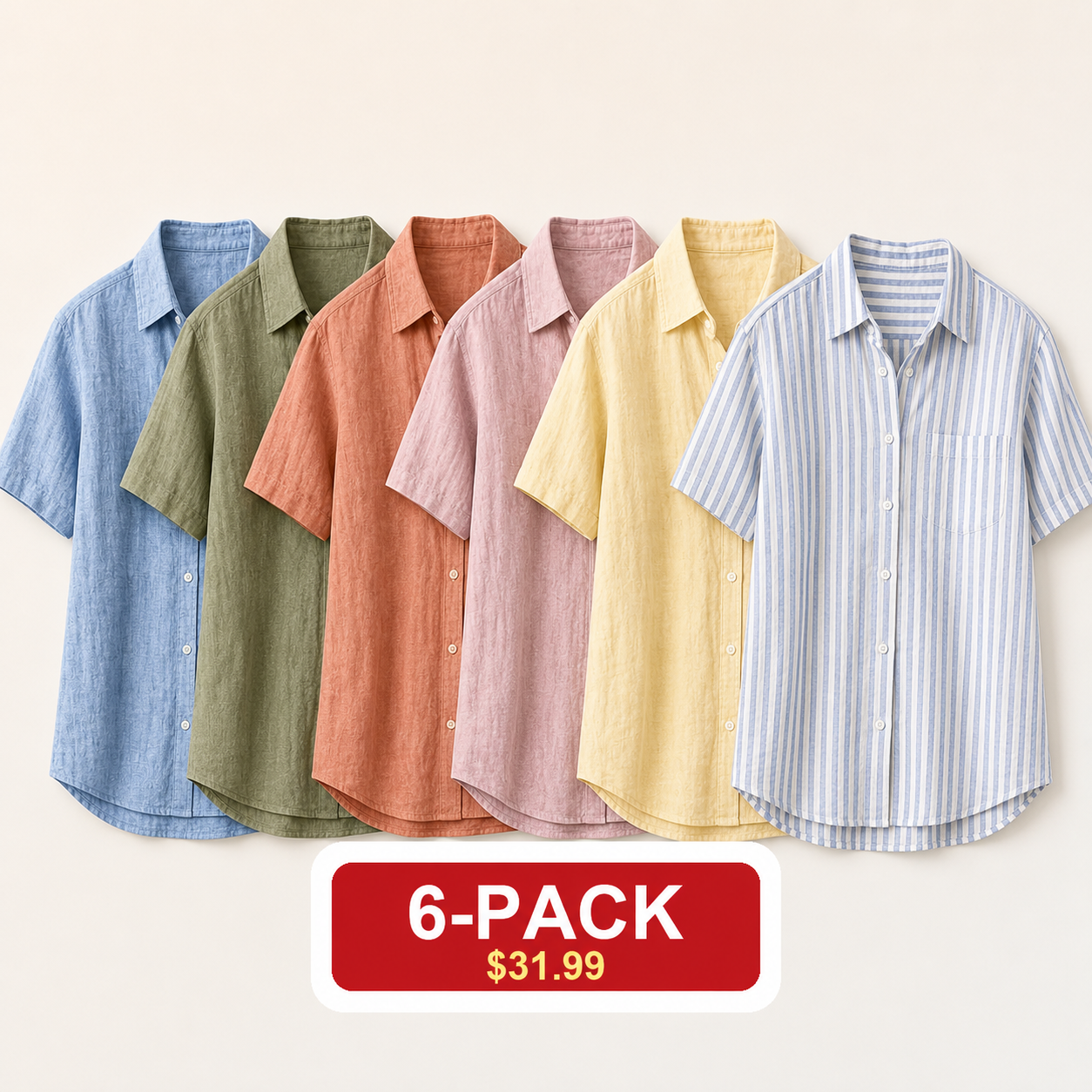 ⚡12-Pack for $39.99⚡Women's Lightweight Linen Long Sleeve Button Shirts