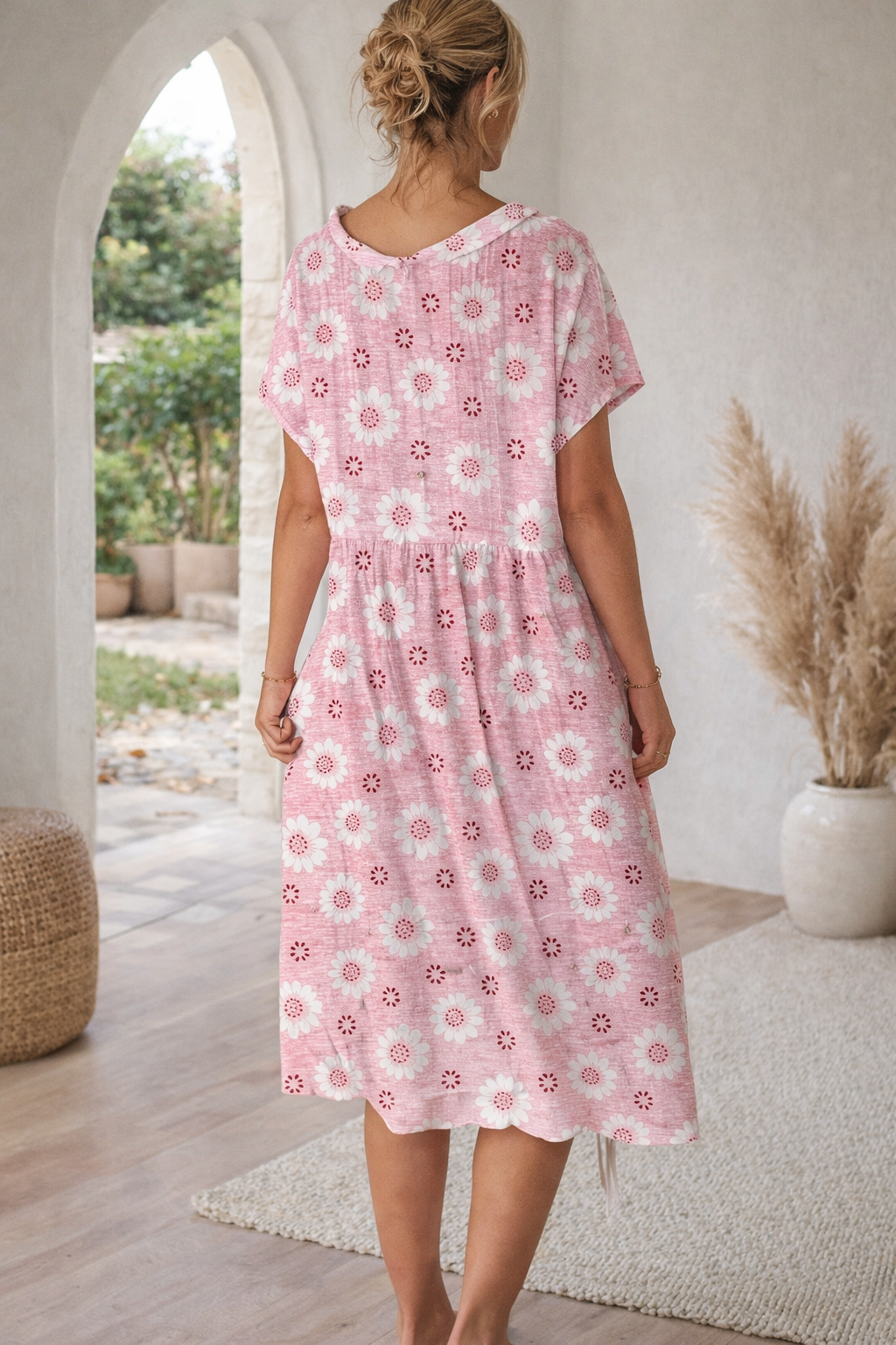 Sommerkleid aus Baumwollmischgewebe mit Blumenmuster von Andrea Serena