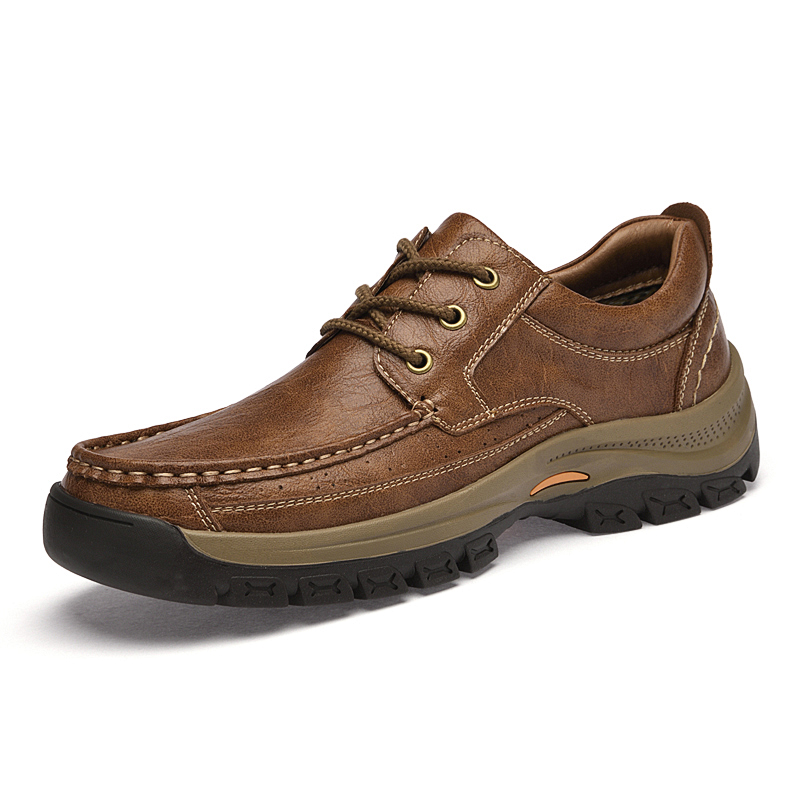 Mocassins pour hommes en cuir véritable cousus main | Chaussures décontractées à semelle souple sans lacets