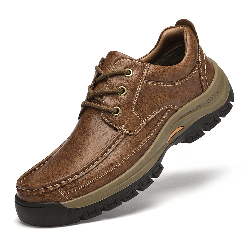 Mocassins pour hommes en cuir véritable cousus main | Chaussures décontractées à semelle souple sans lacets