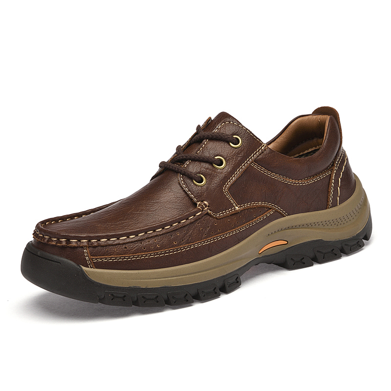 Mocassins pour hommes en cuir véritable cousus main | Chaussures décontractées à semelle souple sans lacets