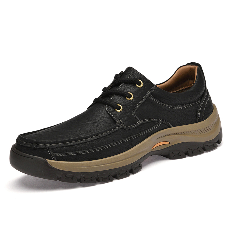 Mocassins pour hommes en cuir véritable cousus main | Chaussures décontractées à semelle souple sans lacets