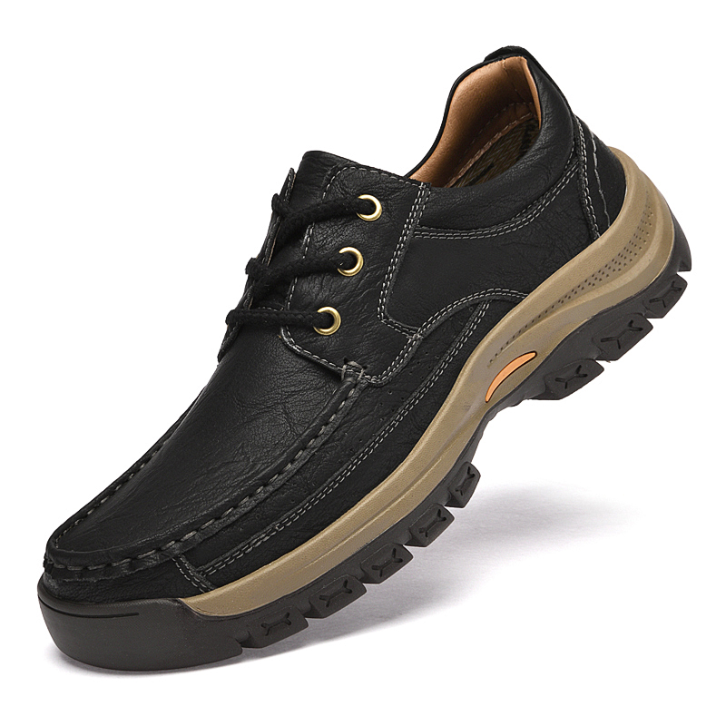Mocassins pour hommes en cuir véritable cousus main | Chaussures décontractées à semelle souple sans lacets