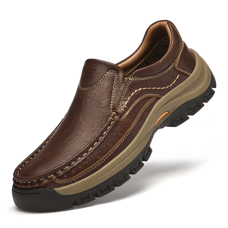 🔥Men’s Hand-Stitched Genuine Leather Loafers | Soft-Sole Casual Slip-Ons
