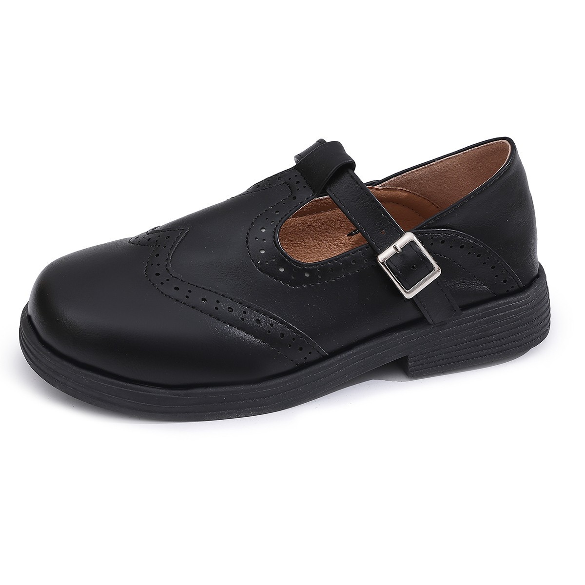Chaussures Mary Jane en cuir à perforations pour femme