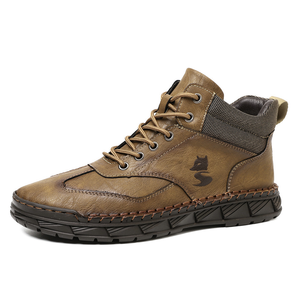 ⏰ Offre limitée : -70 % – Bottines en cuir pour homme – Bout large et soutien de la voûte plantaire et de la cheville