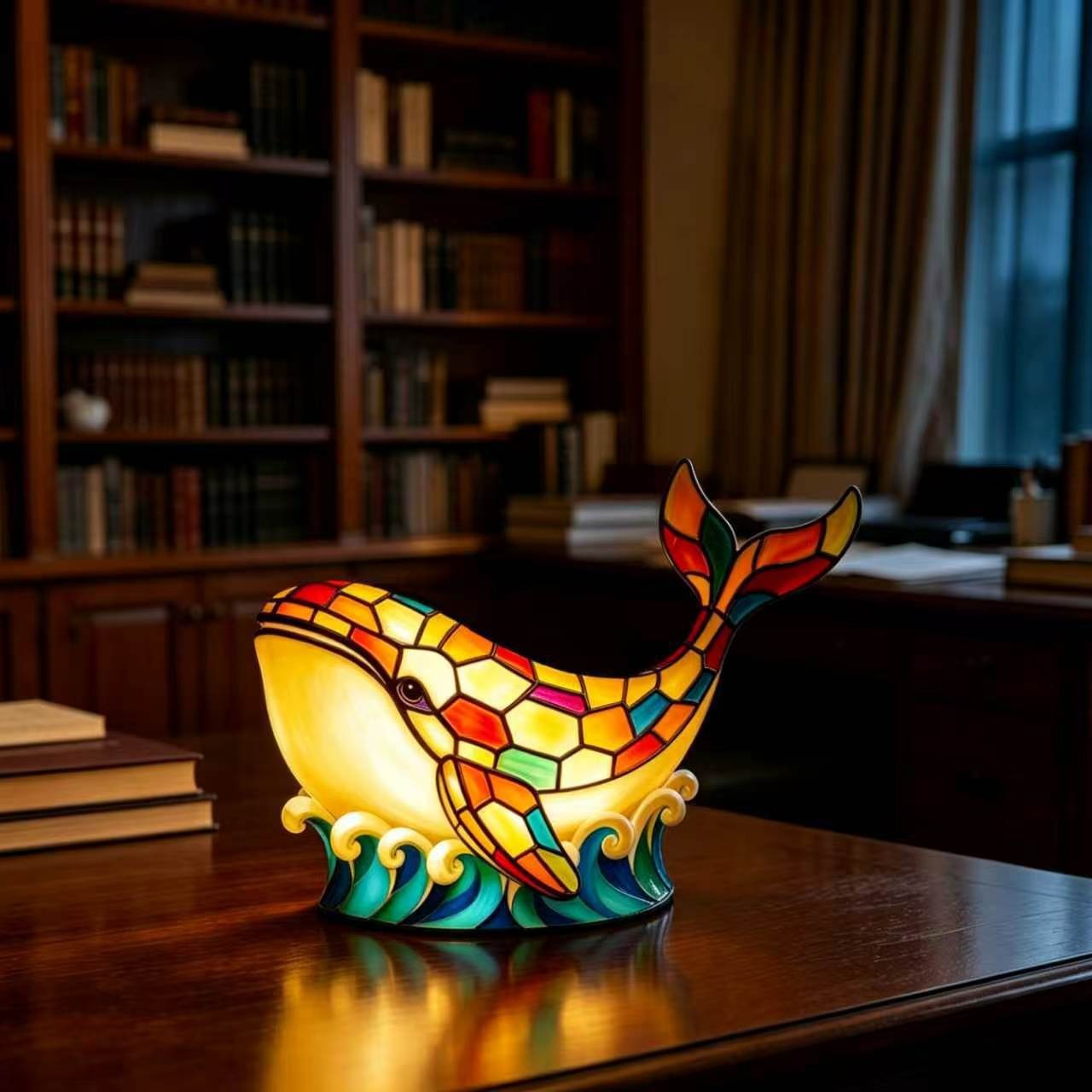 ✨✨✨Lampe animaux en style vitrail – Une veilleuse artistique pleine de charme