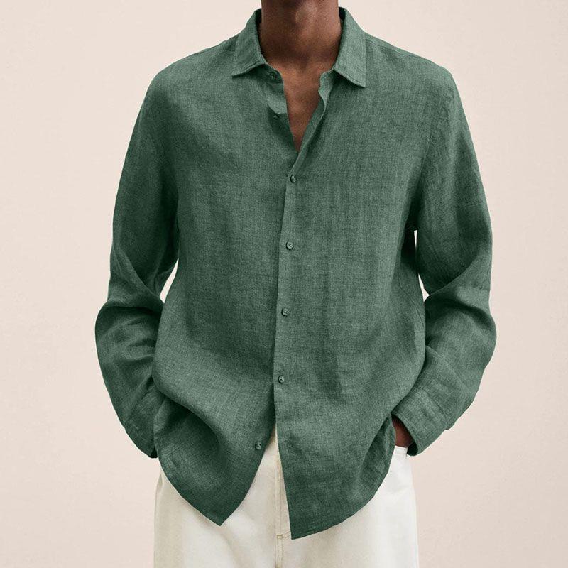 📢📢 70 % Rabatt!!  🌿Herren Freizeit-Hemd im Leinen-Look