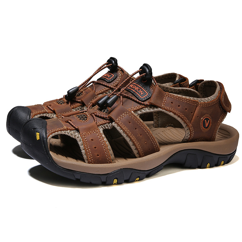 🔥 Randonnée sportive d'été 🔥 Chaussures d’eau de marche en plein air | Sandales en cuir style pêcheur pour homme