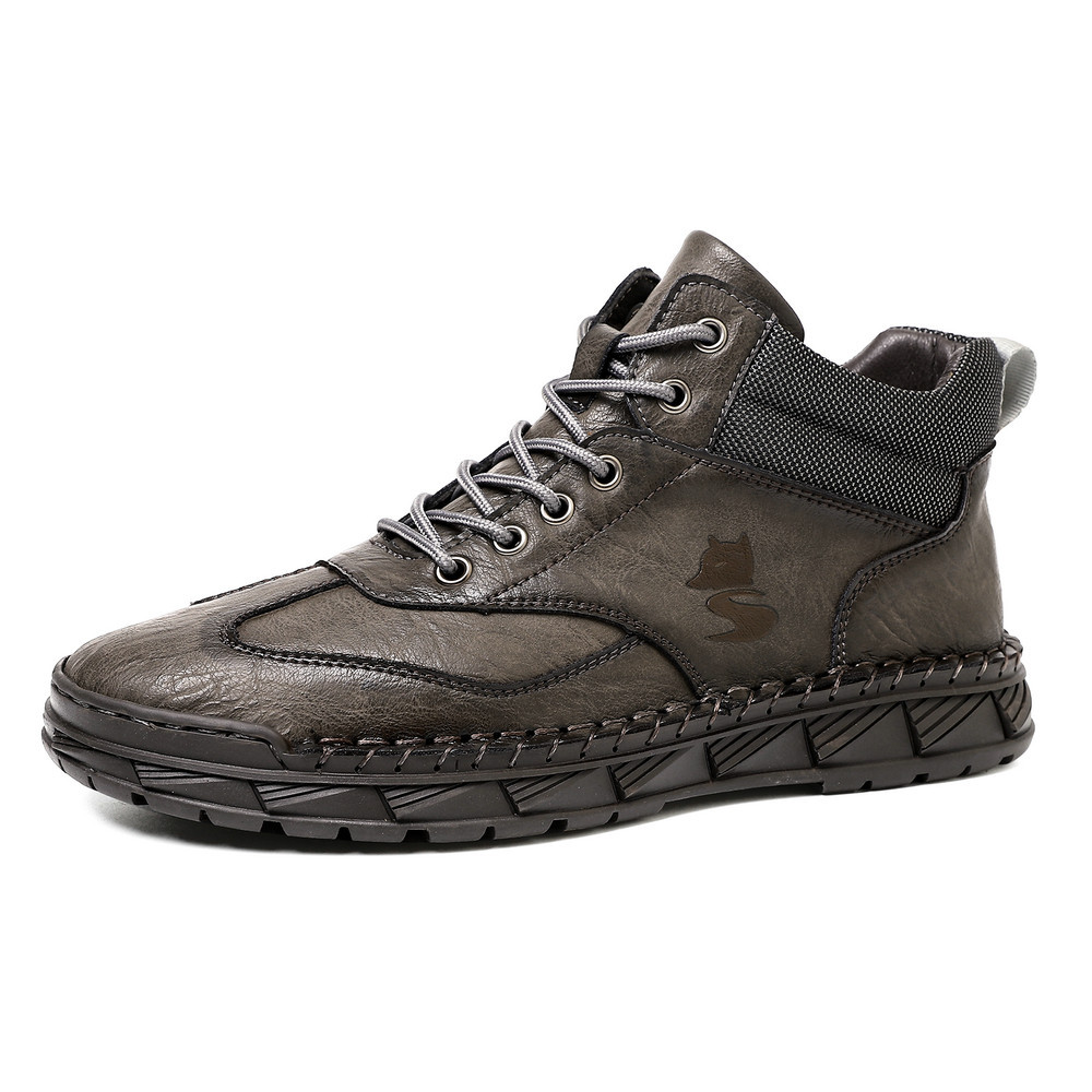 ⏰ Offre limitée : -70 % – Bottines en cuir pour homme – Bout large et soutien de la voûte plantaire et de la cheville